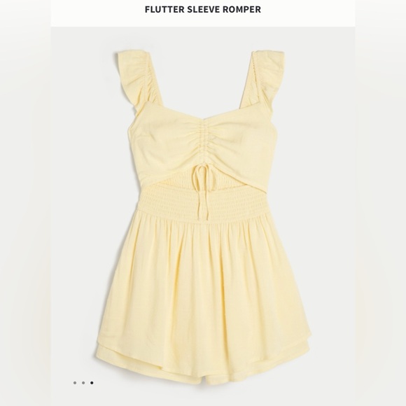 Hollister Yellow Flutter Sleeve Romper - Picture 2 of 11